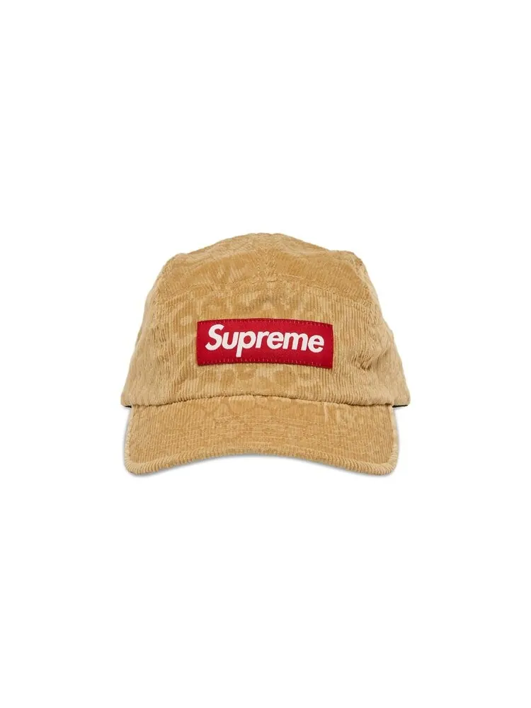Бейсболка Supreme Leopard Corduroy Camp Cap — изображение 1 из 4, бежевый