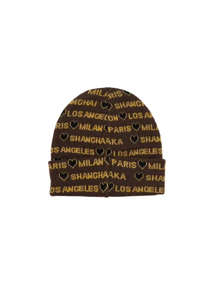 Шапка Supreme Hearts Beanie — изображение 2 из 3, коричневый