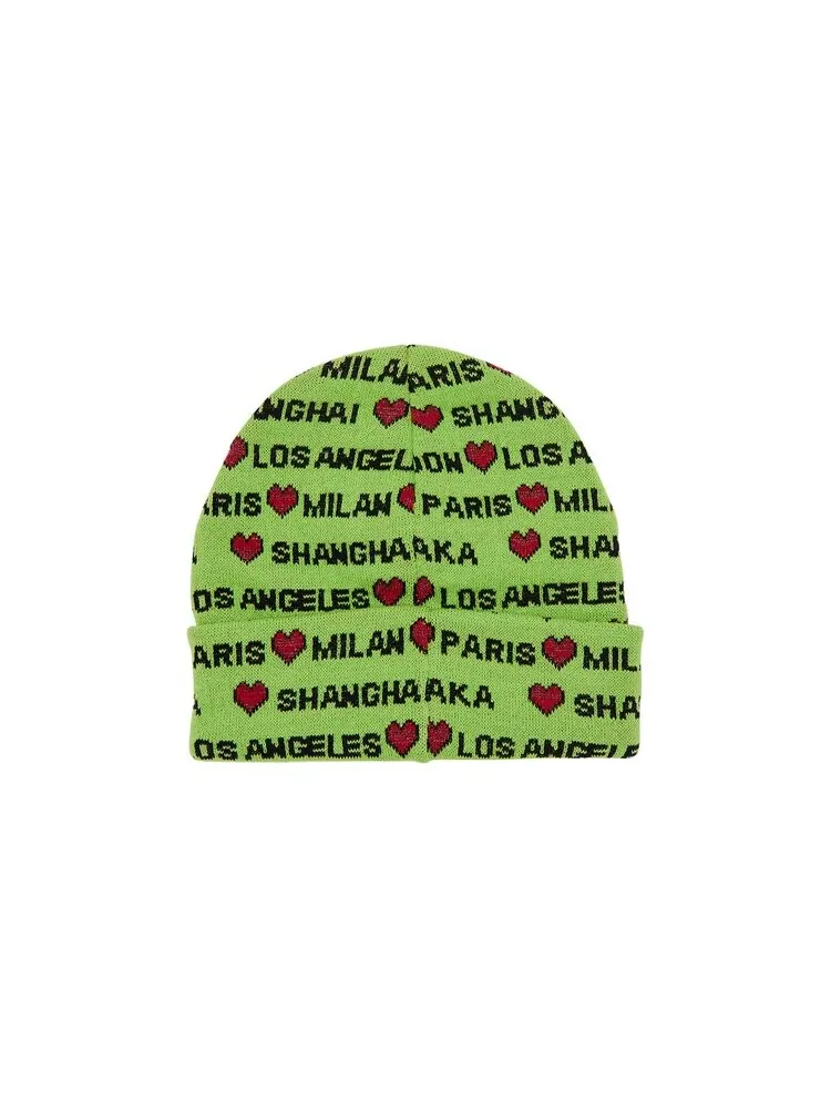 Шапка Supreme Hearts Beanie — изображение 2 из 3, лаймовый