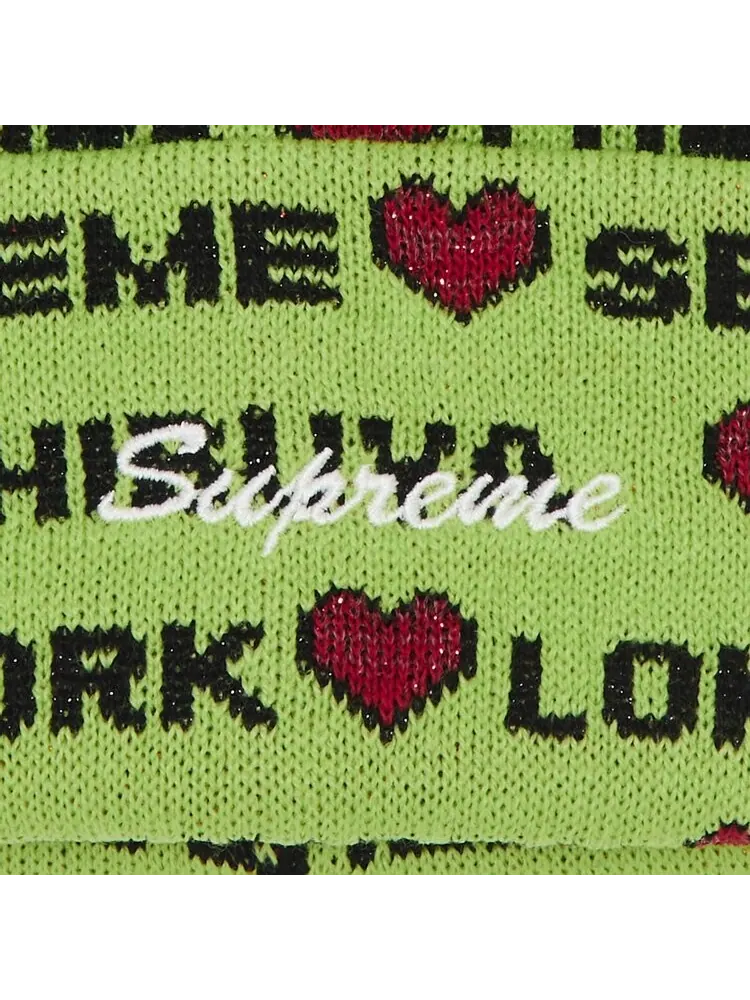 Шапка Supreme Hearts Beanie — изображение 3 из 3, лаймовый