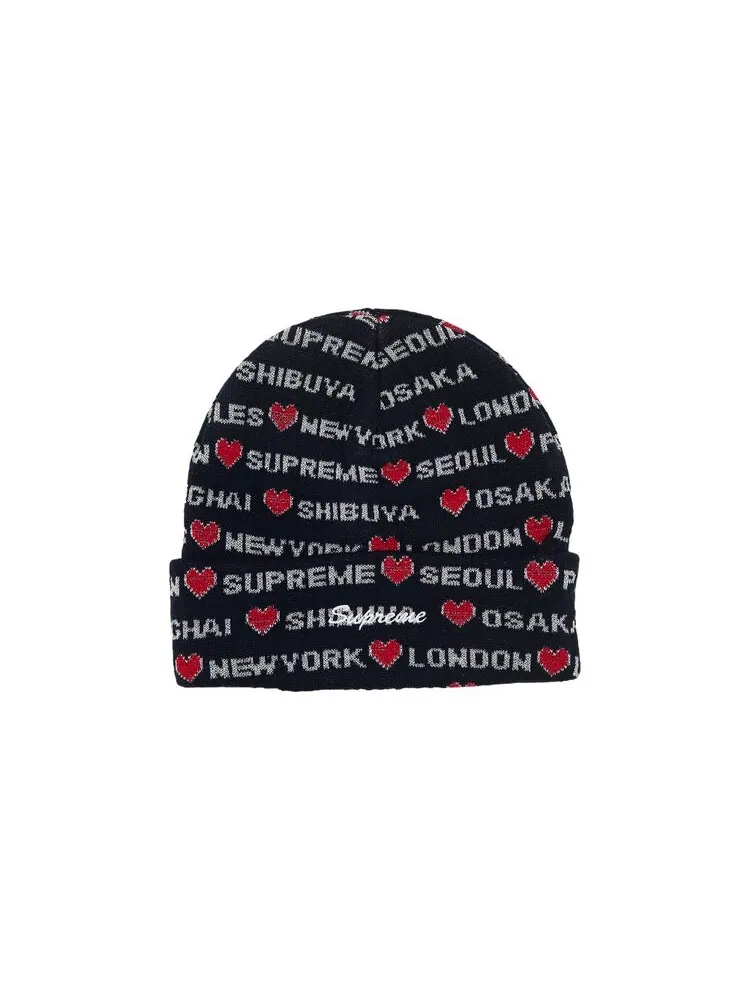 Шапка Supreme Hearts Beanie — изображение 1 из 3, темно-синий