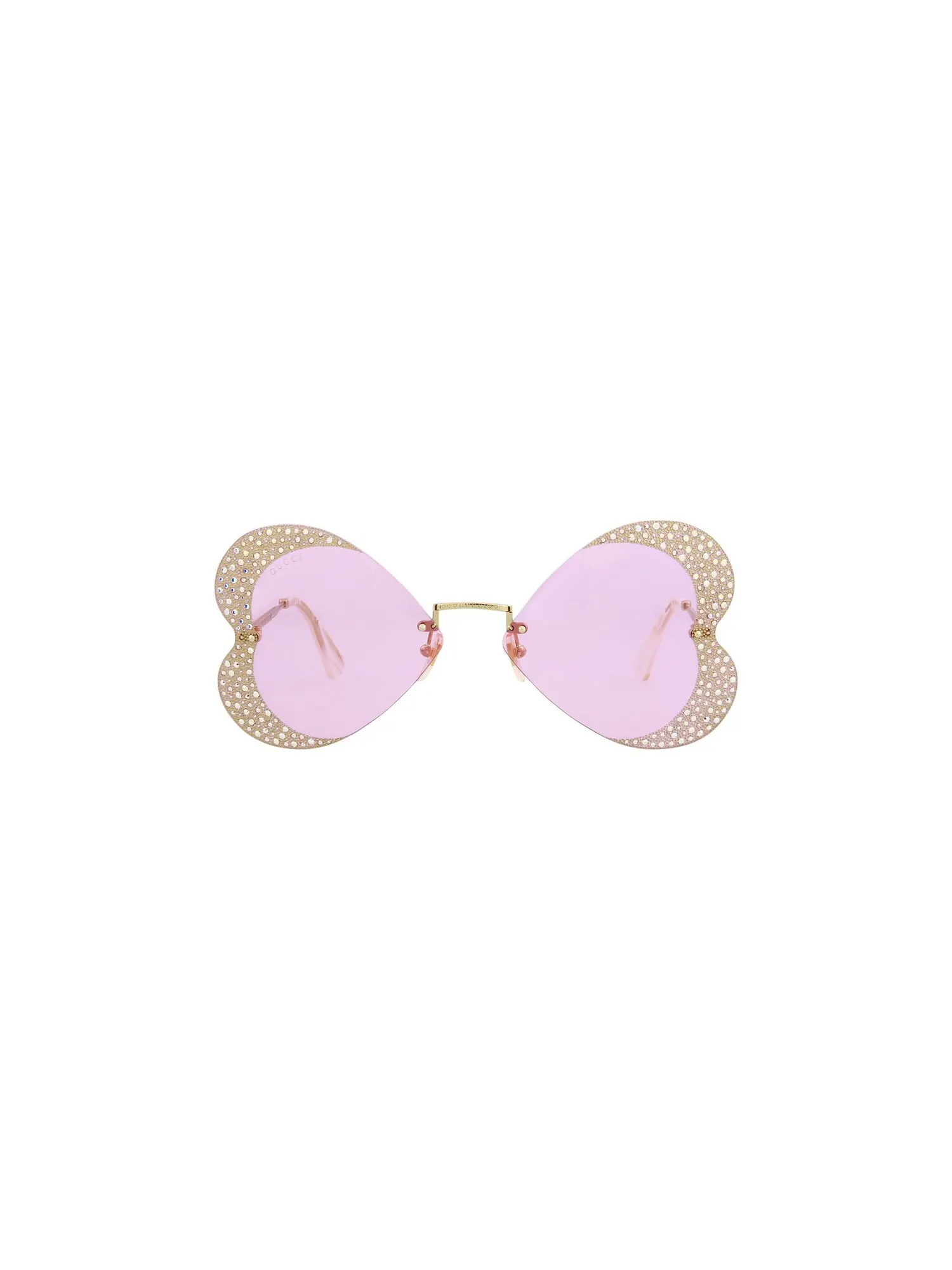 Солнцезащитные очки Gucci кошачий глаз — изображение 1 из 3, золотисто-розовый