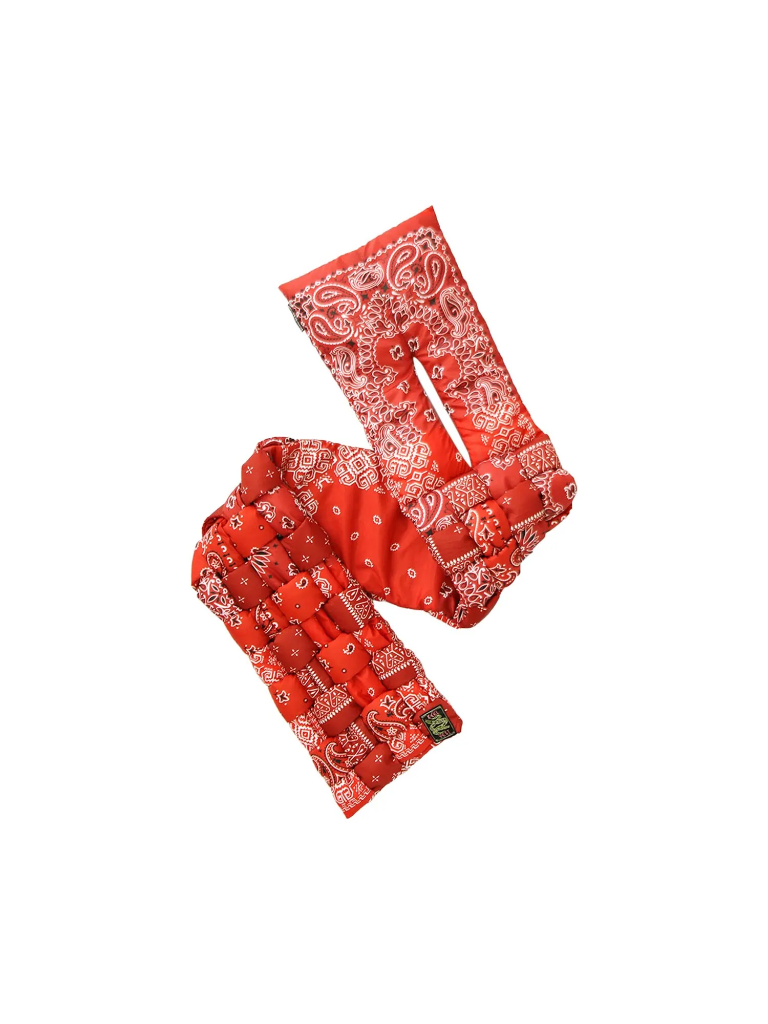 Нейлоновый плетёный шарф Kapital Bandana с принтом — изображение 3 из 3, красный