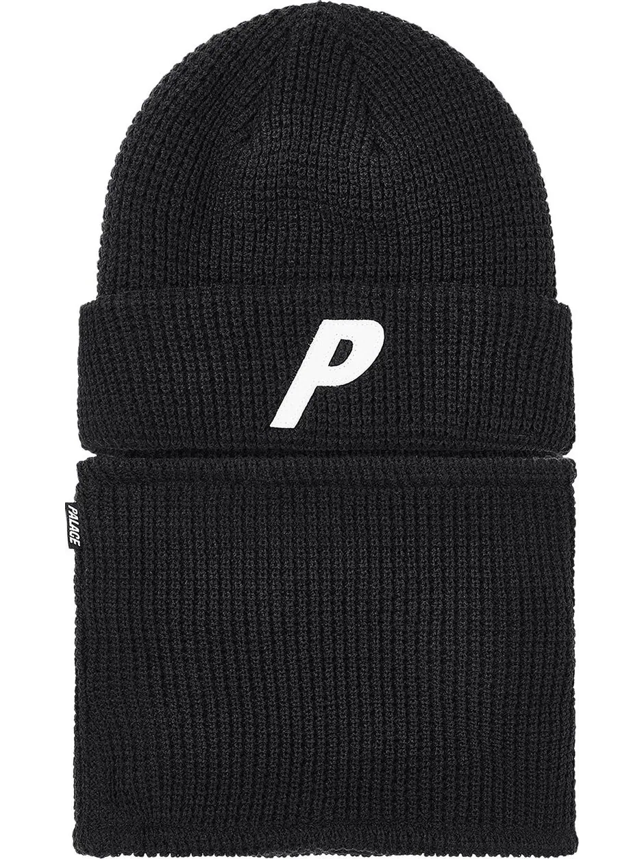 Шапка Palace Zip Off Facewarmer P 'Black' — изображение 1 из 3, черный