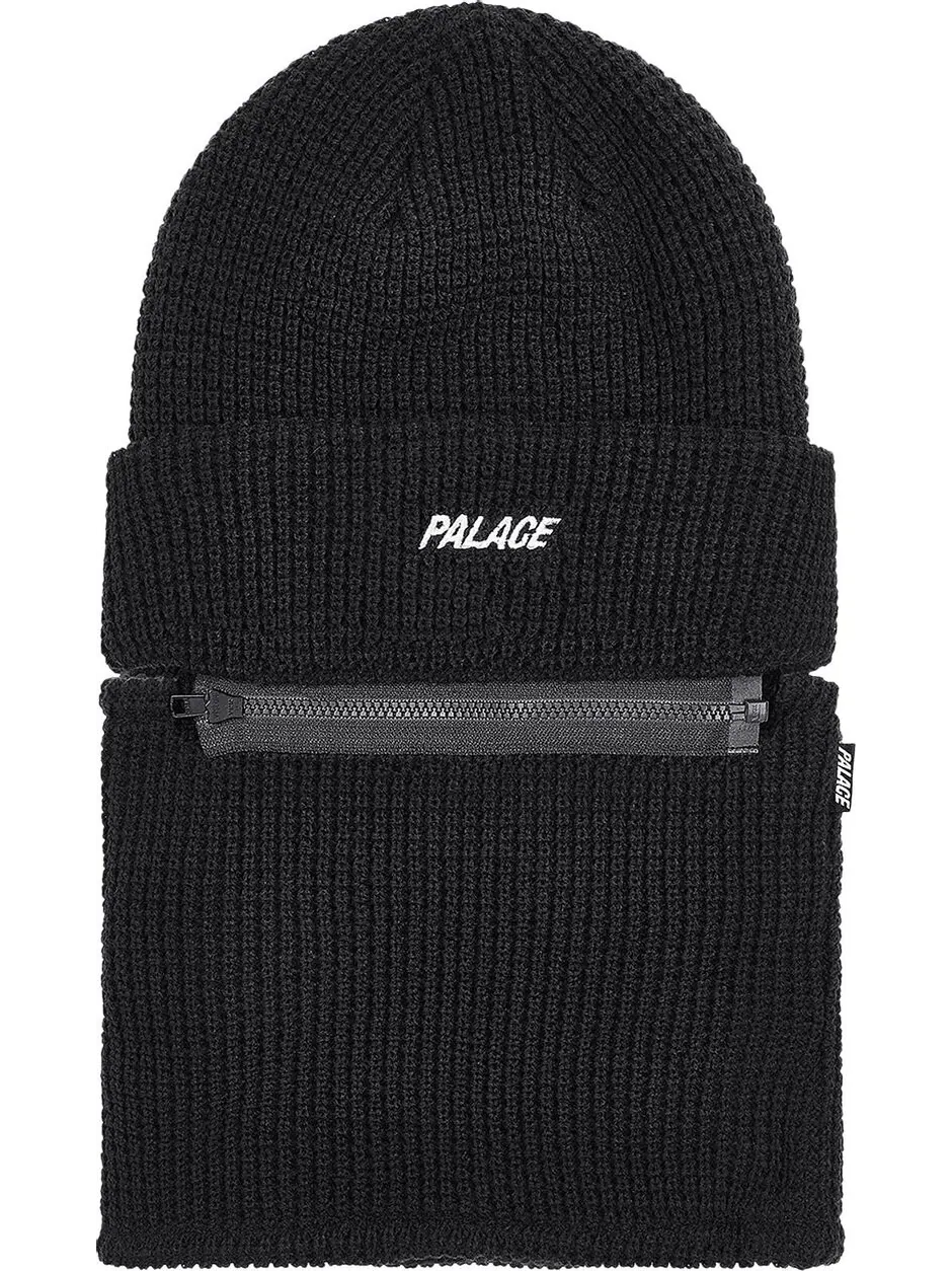 Шапка Palace Zip Off Facewarmer P 'Black' — изображение 2 из 3, черный
