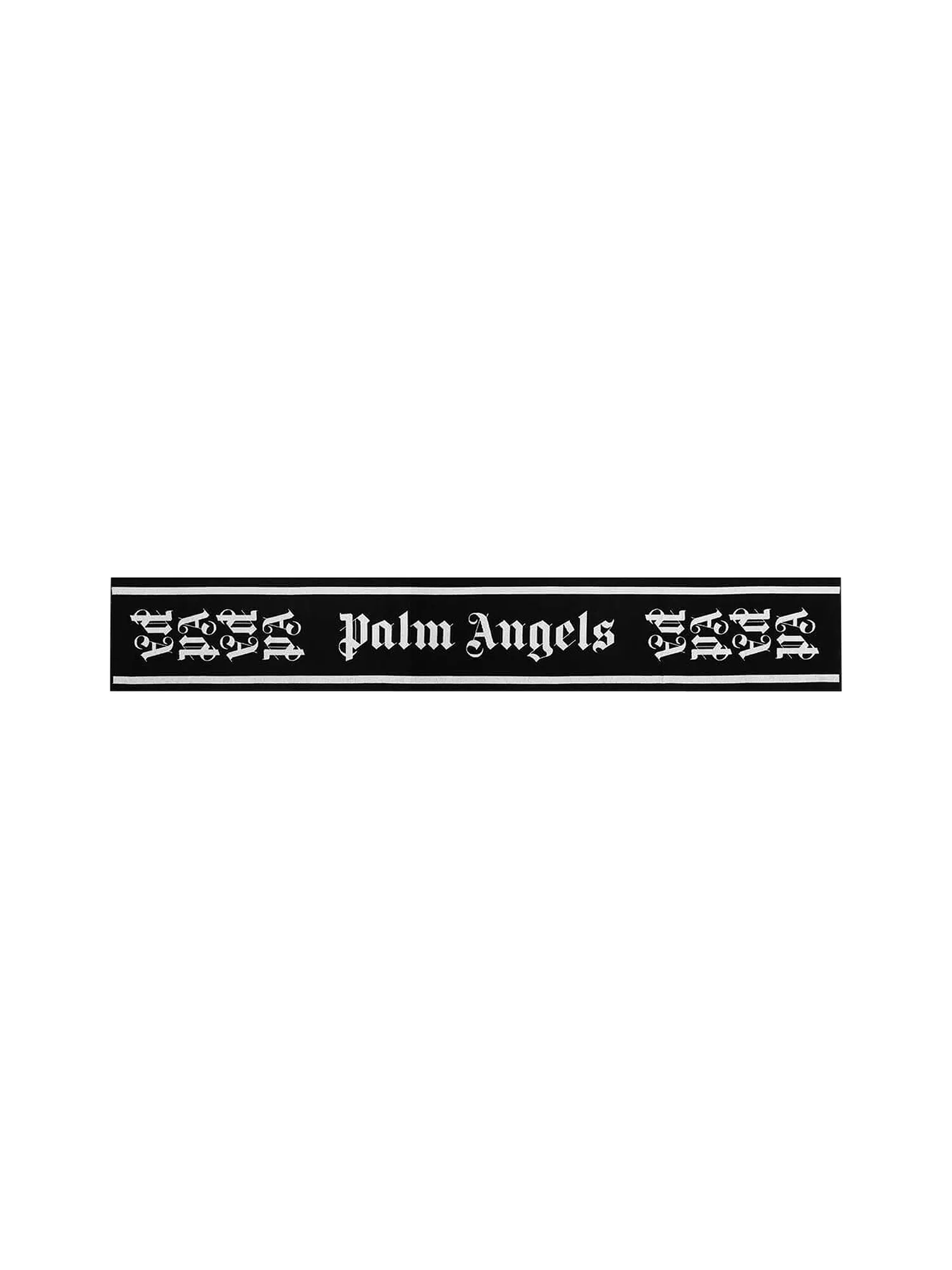 Шарф Palm Angels с монограммой в готическом стиле — изображение 1 из 2, черный/белый