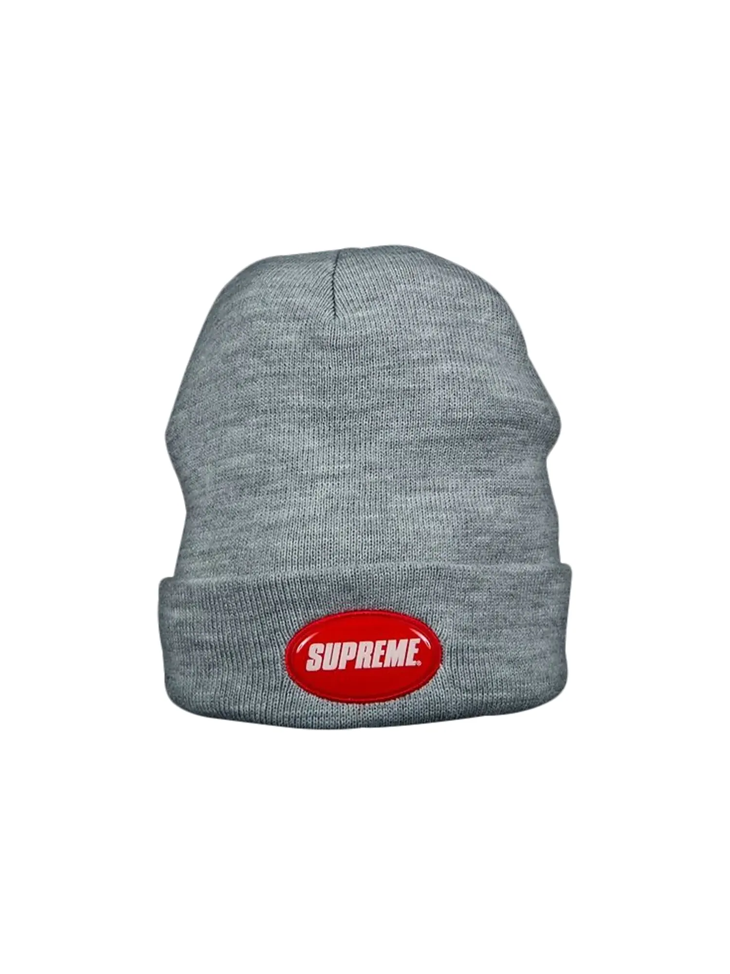 Шапка-бини Supreme с резиновыми нашивками, Серая — изображение 1 из 1, серый