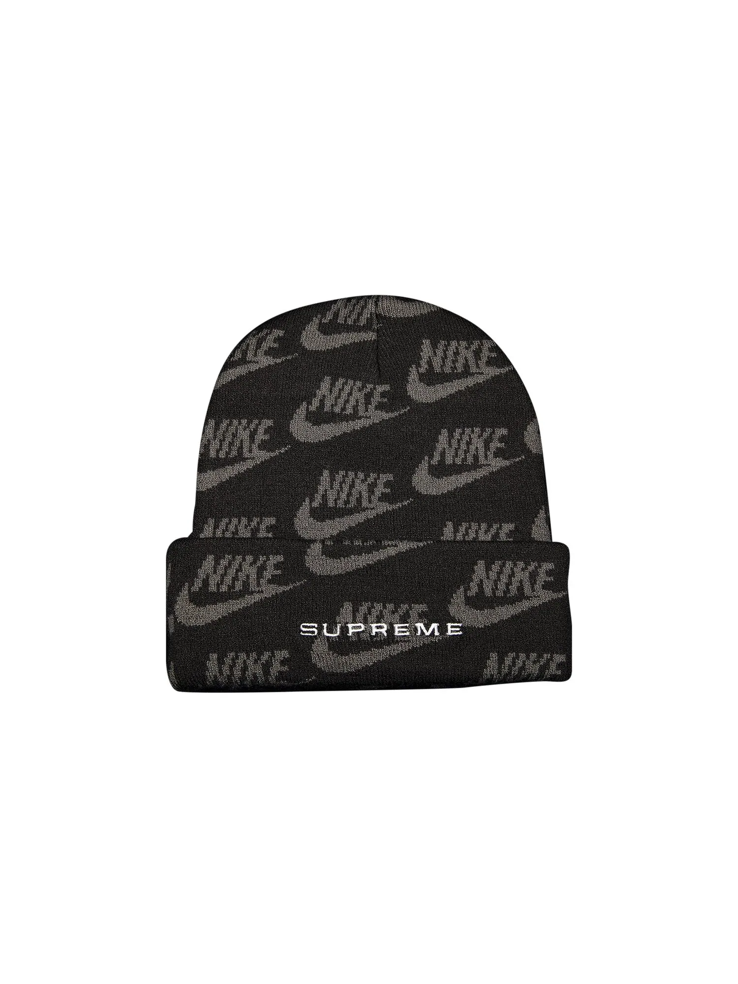 Черная шапка с жаккардовым логотипом Supreme x Nike — изображение 1 из 1