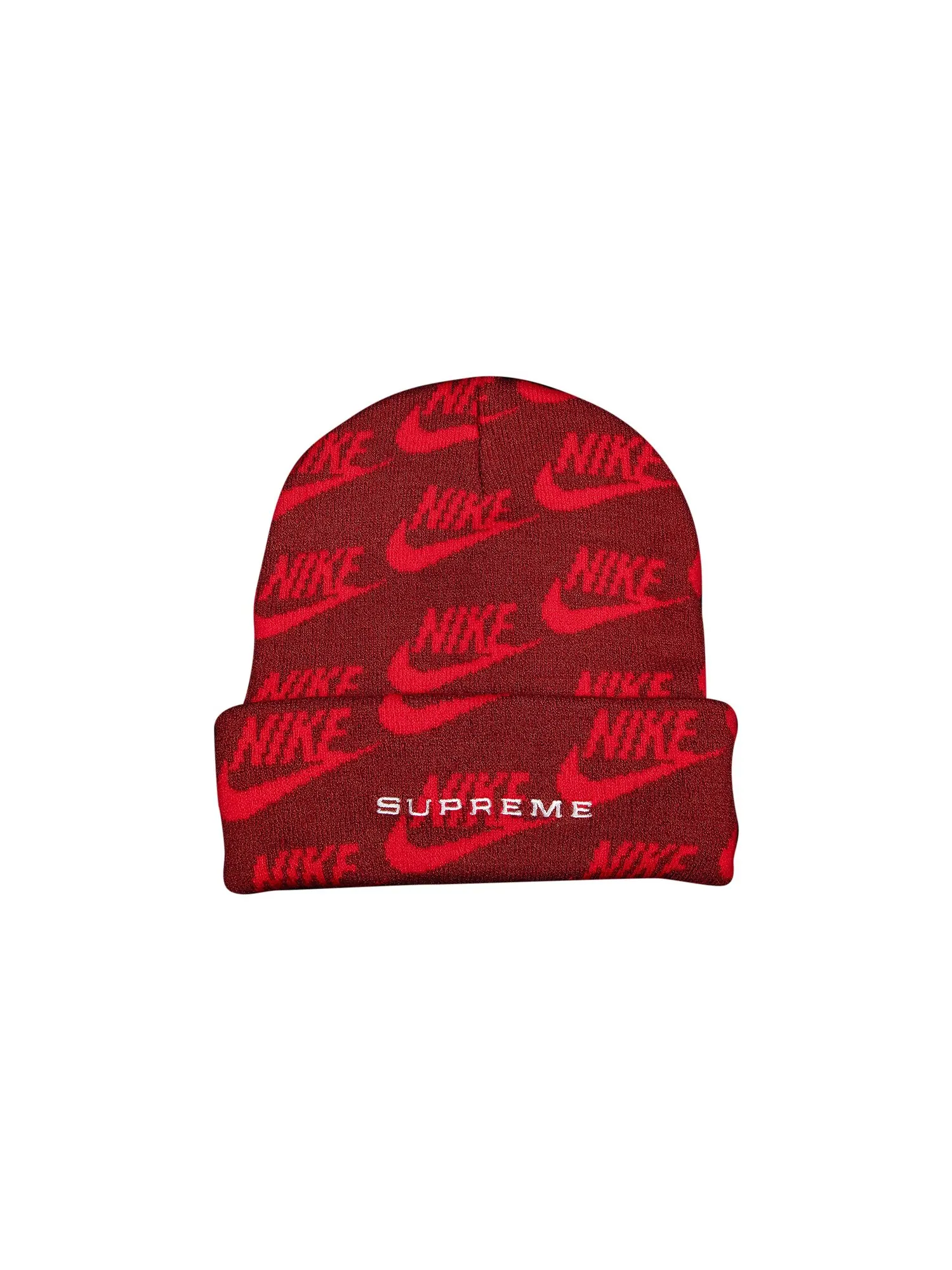 Красная шапка с жаккардовым логотипом Supreme x Nike — изображение 1 из 1