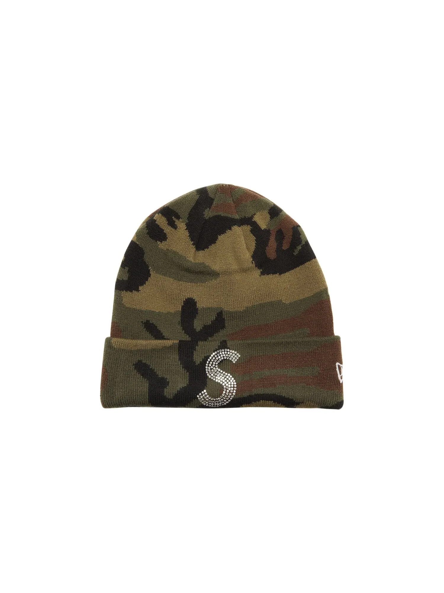 Шапка-бини с логотипом Supreme x New Era x Swarovski, Woodland Camo — изображение 1 из 3