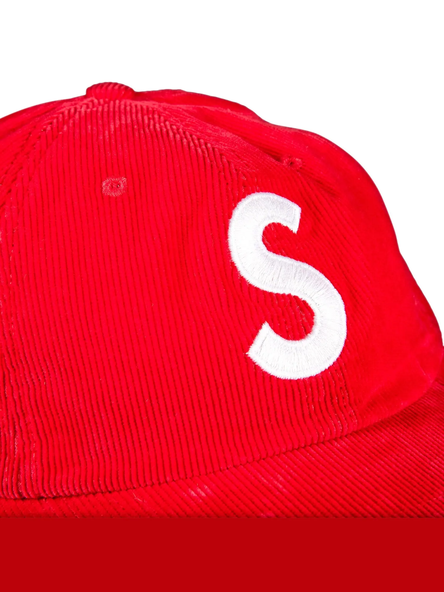 Вельветовая рубашка Supreme Fine Wale S с логотипом, 6 панелей — изображение 3 из 3, красный