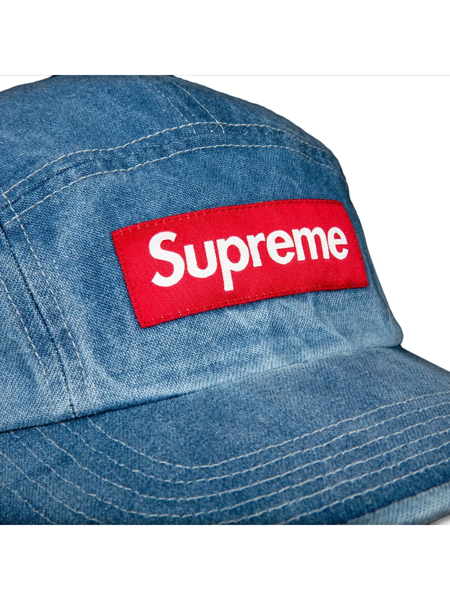 Кепка из саржевого чиноса Supreme, джинсовая ткань — изображение 3 из 3