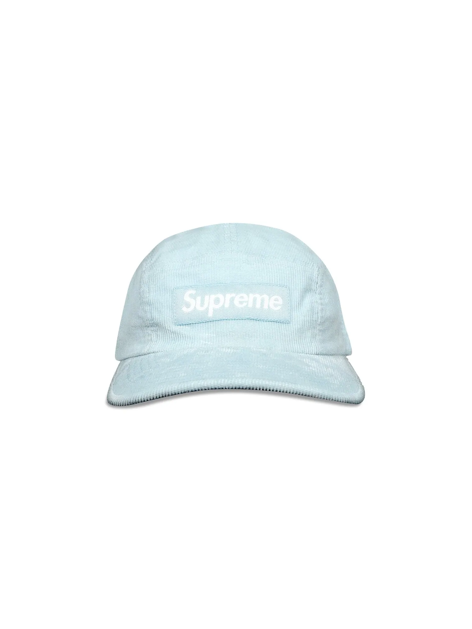 Вельветовая кепка Supreme Fine Wale Camp — изображение 1 из 3, светло-голубая
