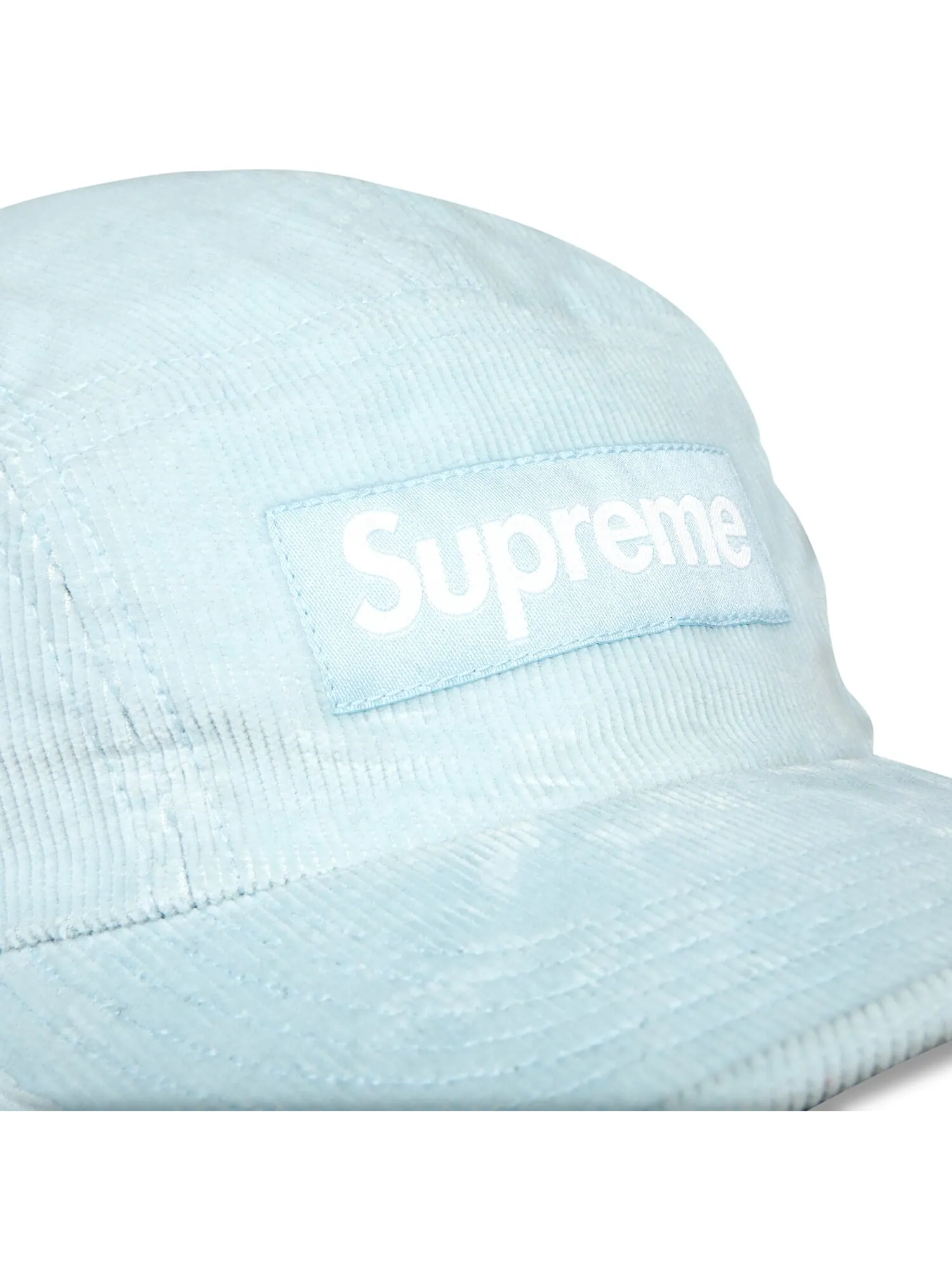 Вельветовая кепка Supreme Fine Wale Camp — изображение 3 из 3, светло-голубая