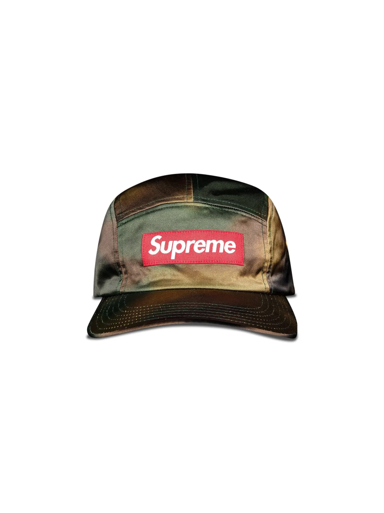 Кепка Supreme из стираного атласа с камуфляжным принтом Woodland Camo — изображение 1 из 3