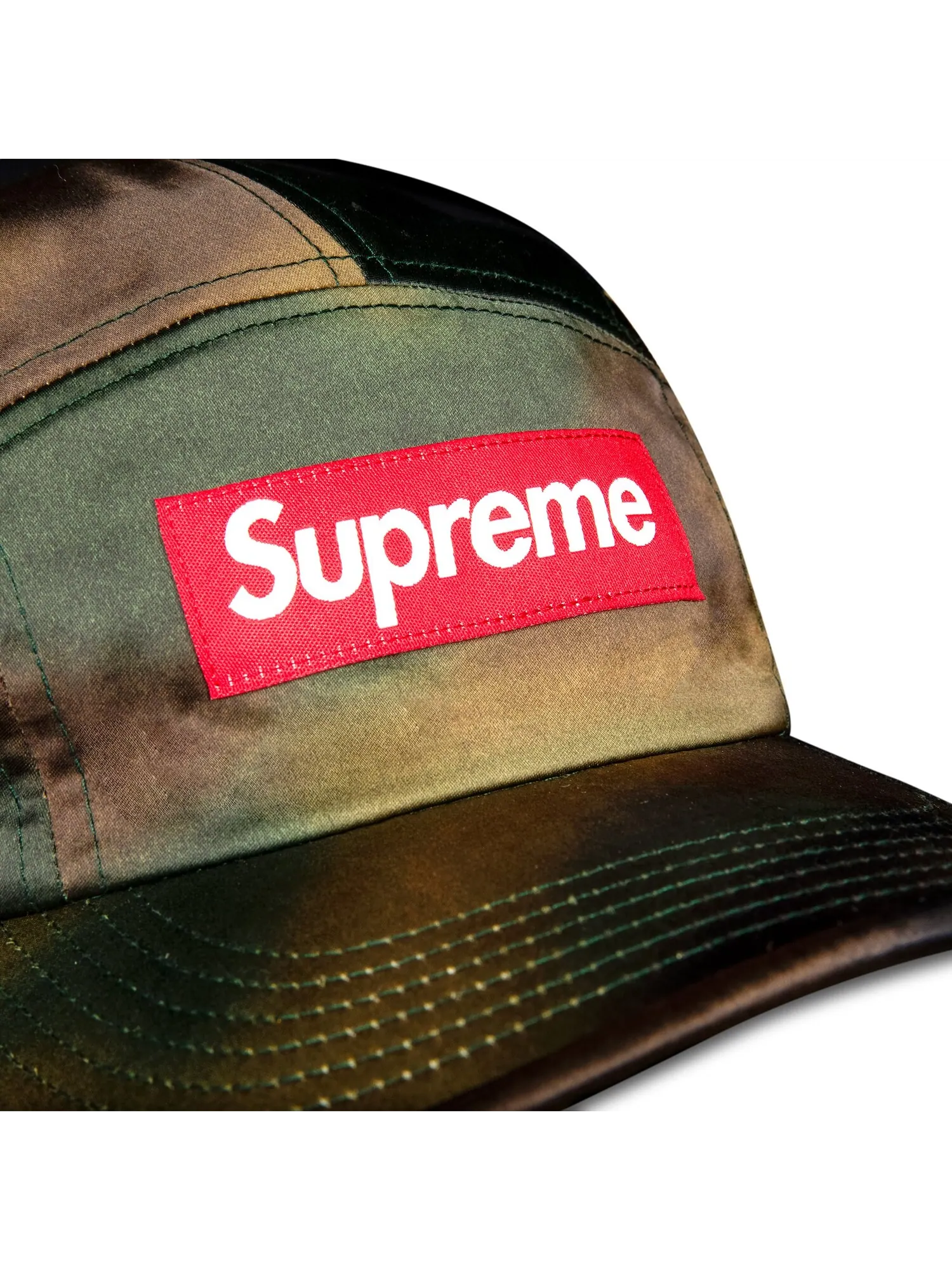 Кепка Supreme из стираного атласа с камуфляжным принтом Woodland Camo — изображение 3 из 3