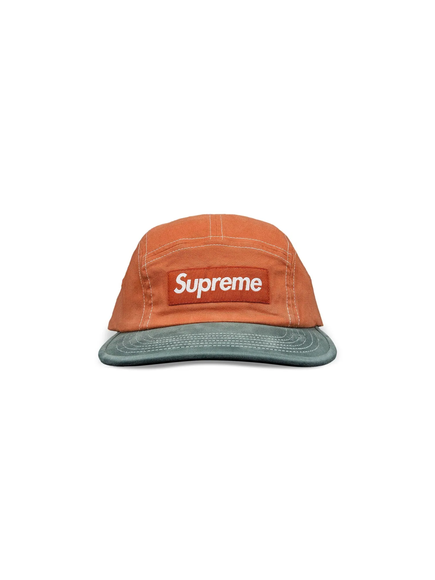 Двухцветная кепка Supreme из твила Оранжевый — изображение 1 из 3