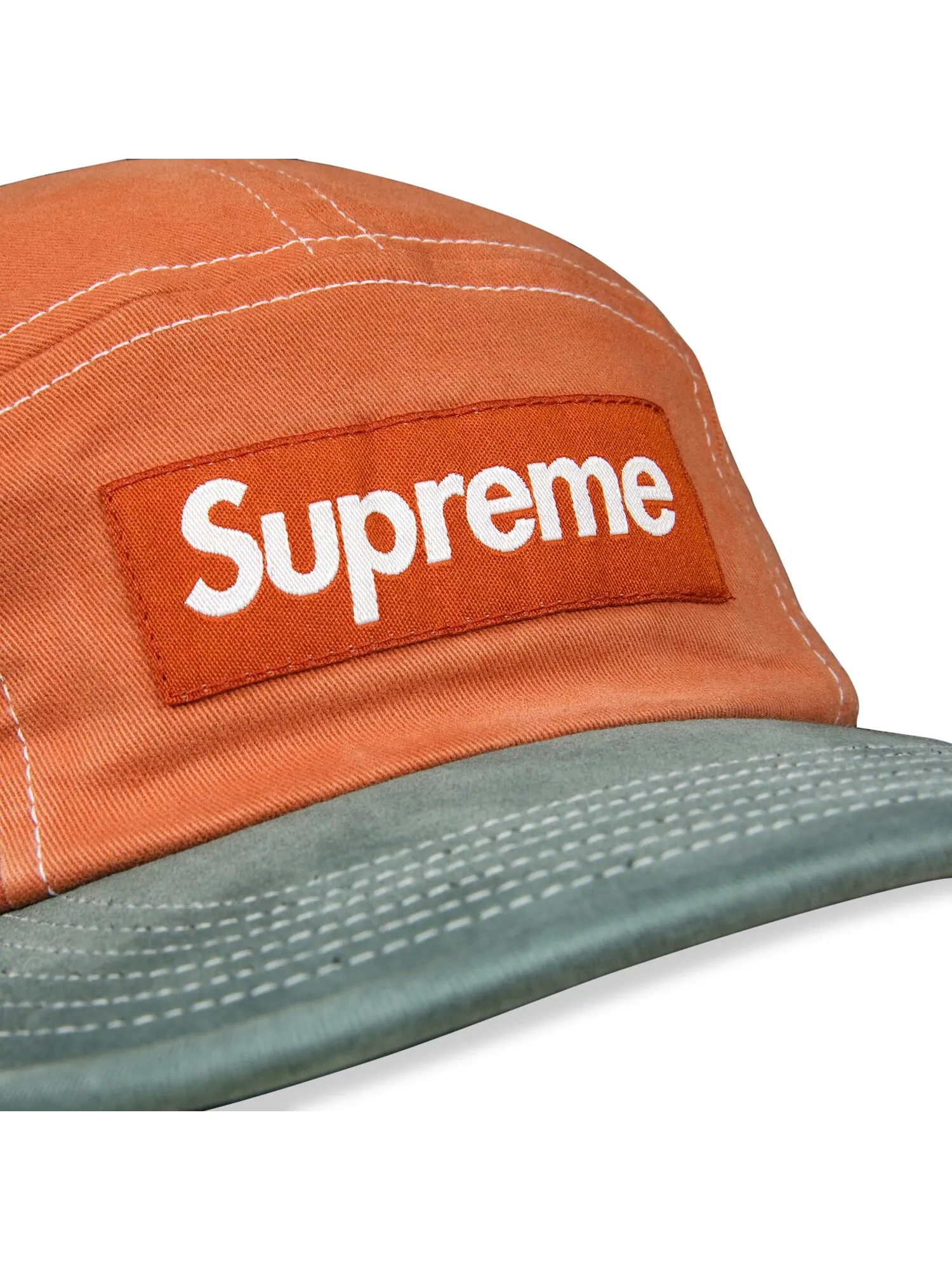 Двухцветная кепка Supreme из твила Оранжевый — изображение 3 из 3