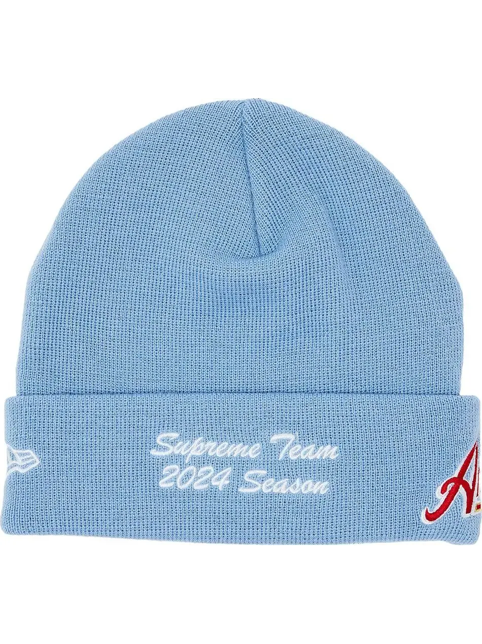 Шапка Supreme x New Era Salvation Beanie Unisex — изображение 2 из 2, синий