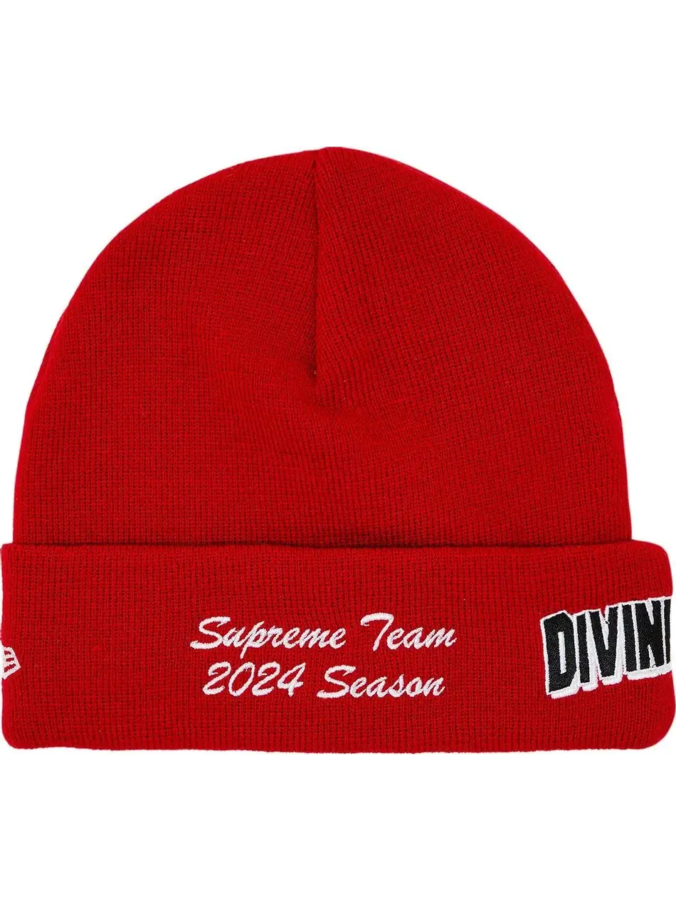 Шапка Supreme x New Era Salvation Beanie Unisex — изображение 2 из 2, красный