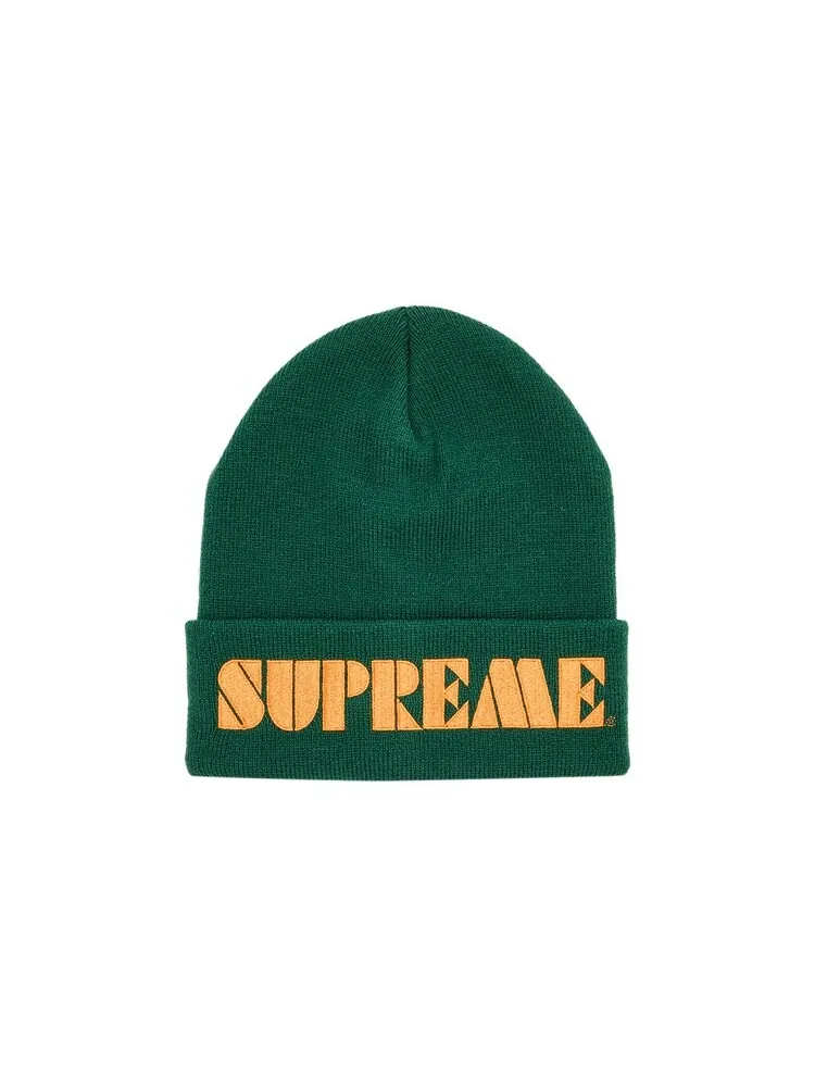 Шапка Supreme Stencil Beanie — изображение 1 из 2, темный зеленый