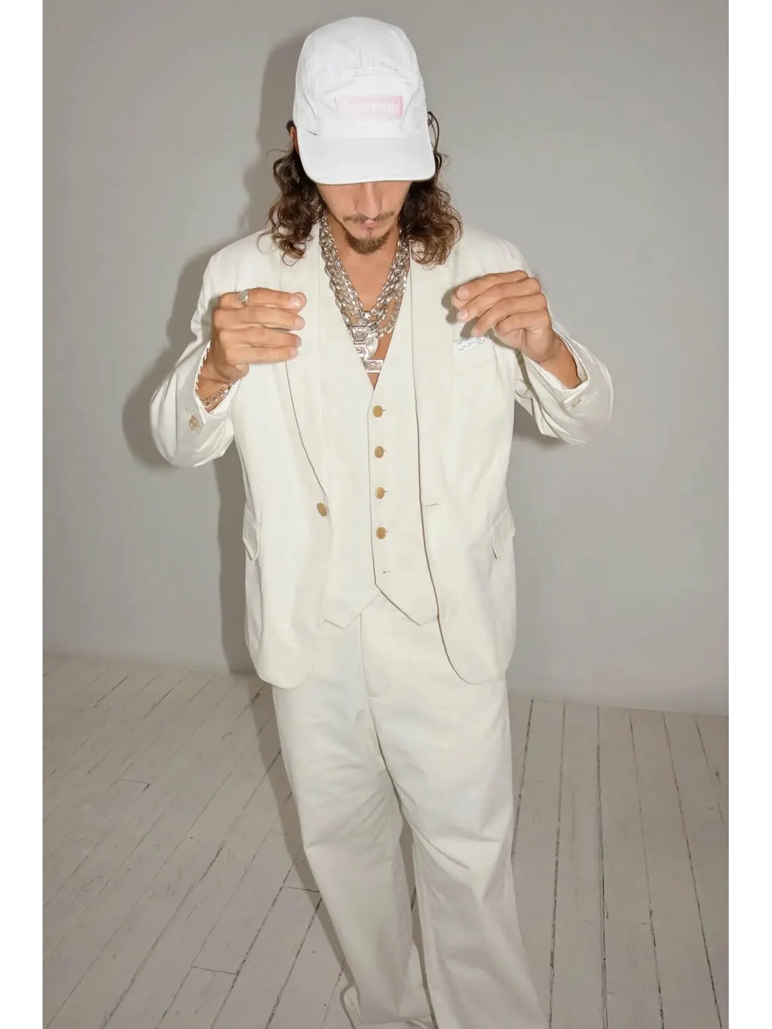 Бейсболка Supreme x MM6 Maison Margiela Painted — изображение 3 из 4, белый