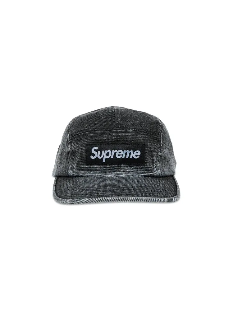 Бейсболка Supreme Coated Denim Camp Cap — изображение 1 из 4, черный