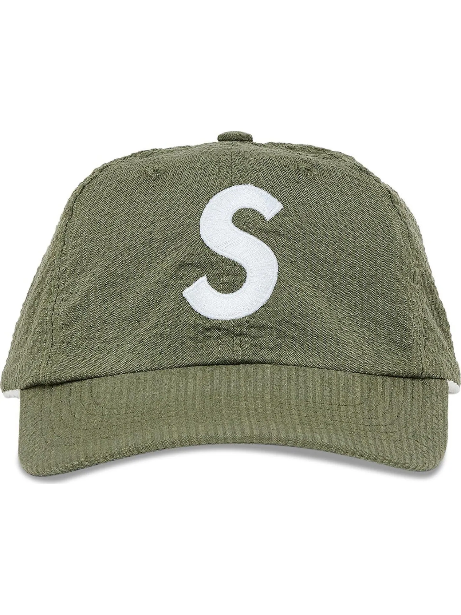 Бейсболка Supreme Seersucker S Logo 6-Panel — изображение 2 из 4, зеленый