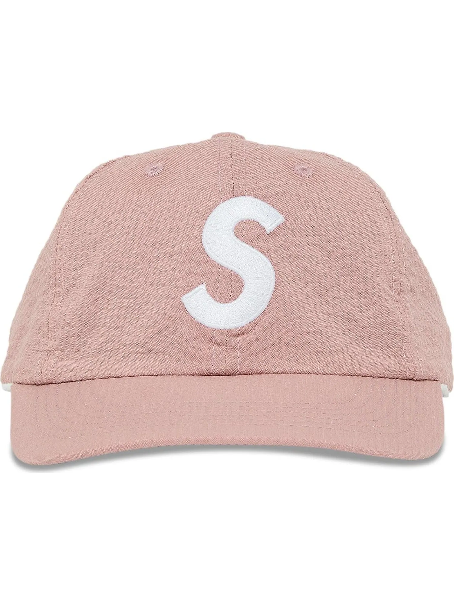 Бейсболка Supreme Seersucker S Logo 6-Panel — изображение 2 из 4, розовый