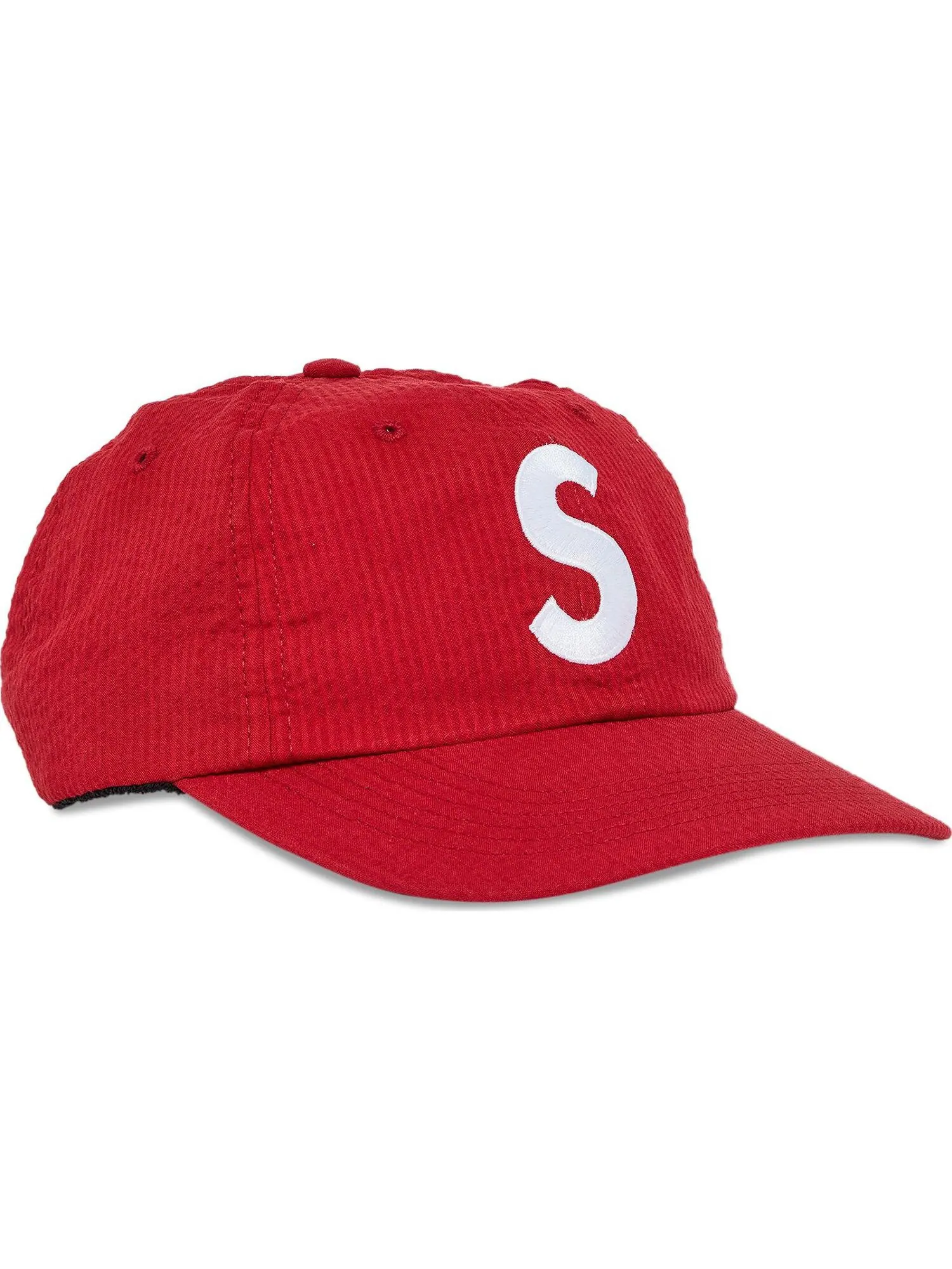 Бейсболка Supreme Seersucker S Logo 6-Panel — изображение 1 из 4, красный