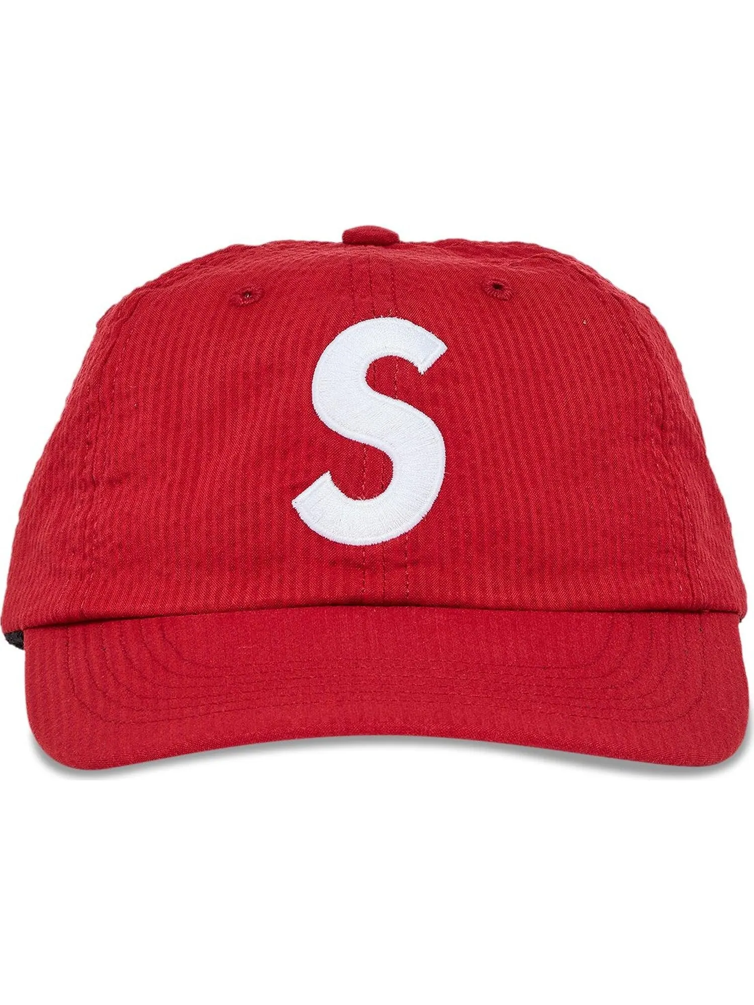 Бейсболка Supreme Seersucker S Logo 6-Panel — изображение 2 из 4, красный