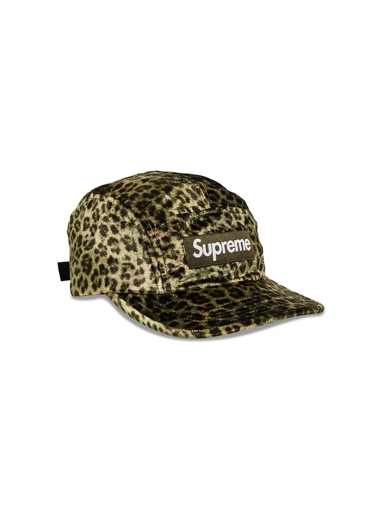 Бейсболка Supreme Leopard Velvet Camp Cap — изображение 2 из 4, оливковый