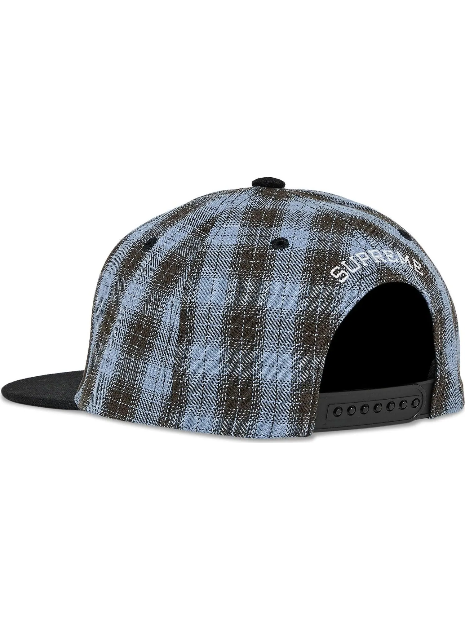 Бейсболка Supreme Script Logo 6-Panel Plaid — изображение 3 из 4, синий