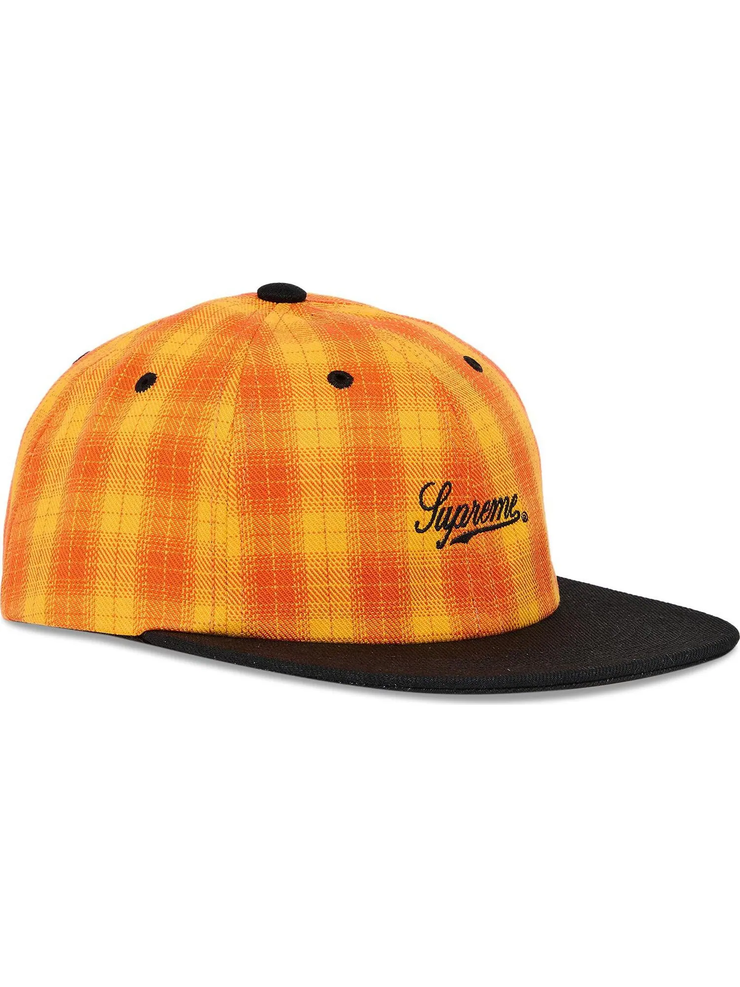 Бейсболка Supreme Script Logo 6-Panel Plaid — изображение 1 из 4, оранжевый