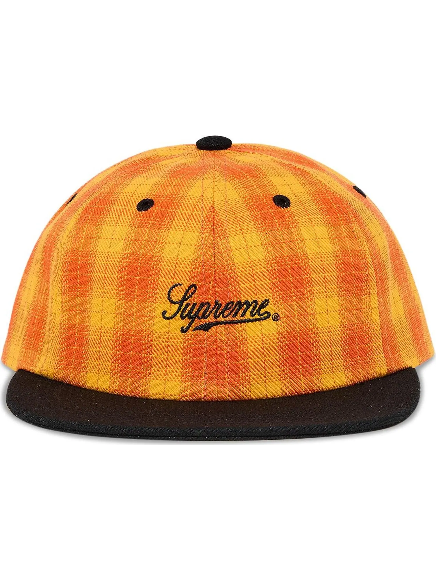 Бейсболка Supreme Script Logo 6-Panel Plaid — изображение 2 из 4, оранжевый