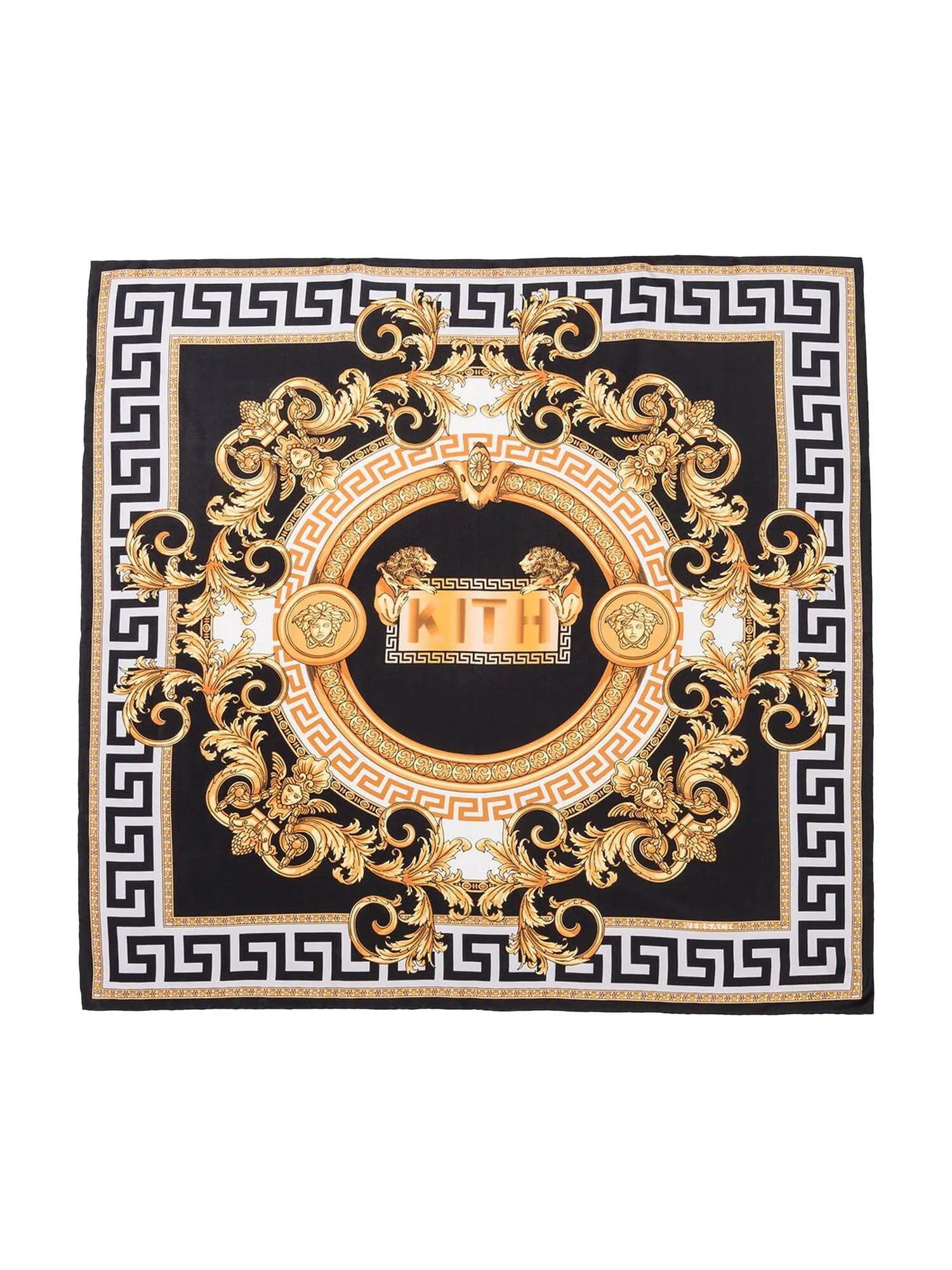 Шелковый шарф Kith x Versace — изображение 1 из 1, черный/золотой