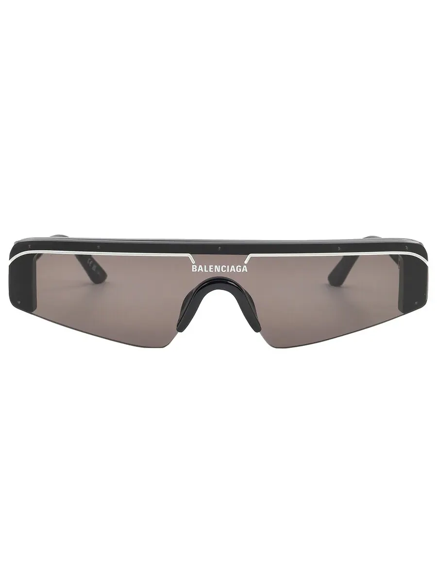 Очки унисекс Balenciaga Gray Shield BB0003S 001 99 — черный