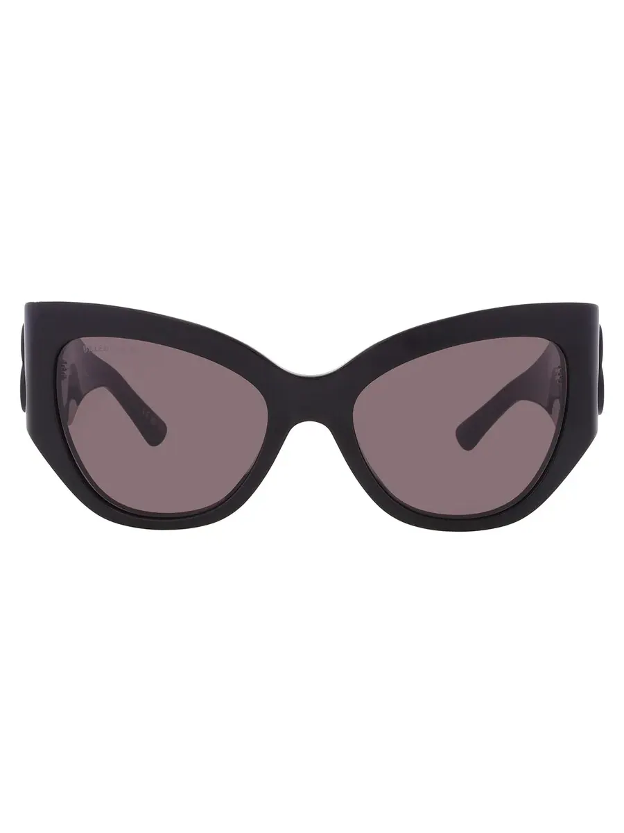 Женские солнцезащитные очки Balenciaga Grey Butterfly BB0322S 001 57 — черный