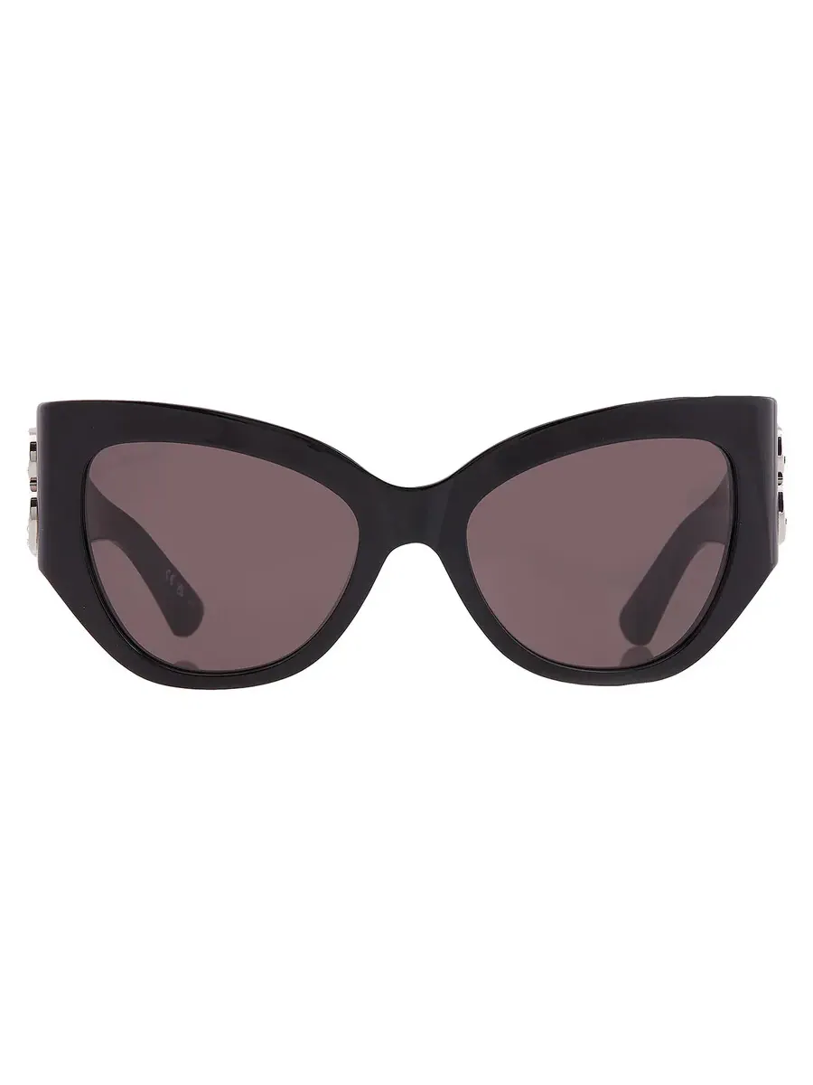 Женские солнцезащитные очки Balenciaga Grey Butterfly BB0322S 007 55 — черный