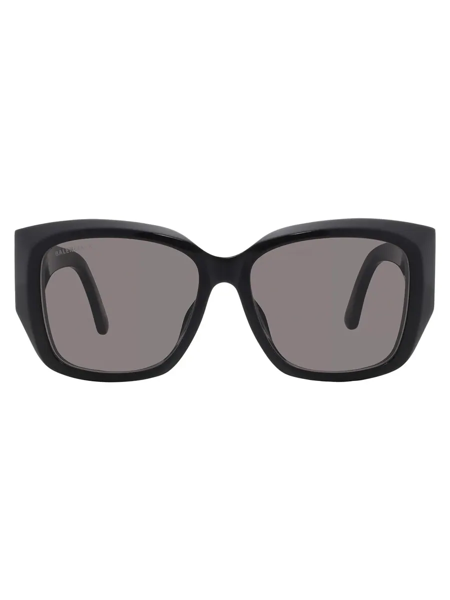 Женские солнцезащитные очки Balenciaga Grey Butterfly BB0445SK 001 56 — черный