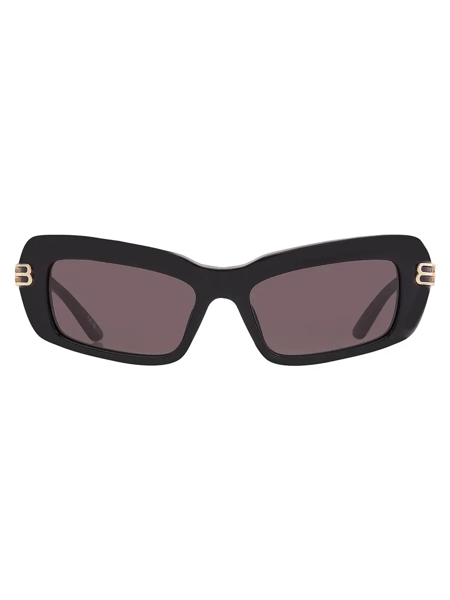 Серые женские солнцезащитные очки Balenciaga Pilot BB0432S 001 57 — изображение 1 из 5, черный