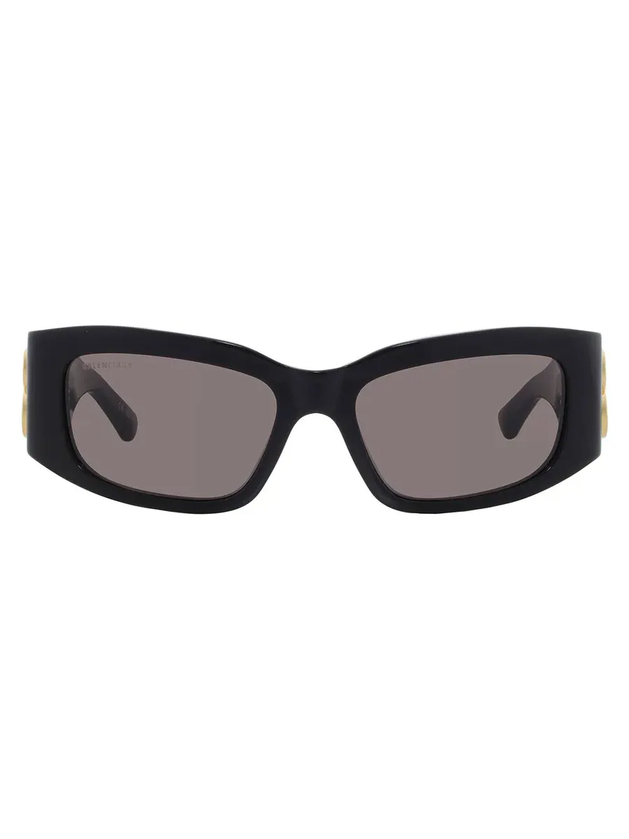 Очки для женщин Balenciaga серые прямоугольные BB0360S 005 56 — изображение 1 из 5, черный