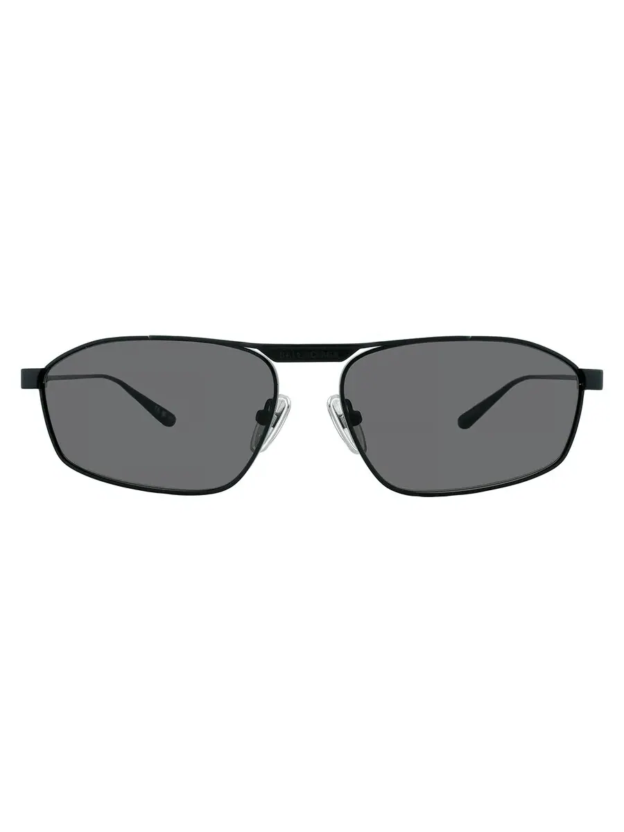 Мужские серые прямоугольные солнцезащитные очки Balenciaga BB0416S 001 63 — изображение 1 из 5, черный