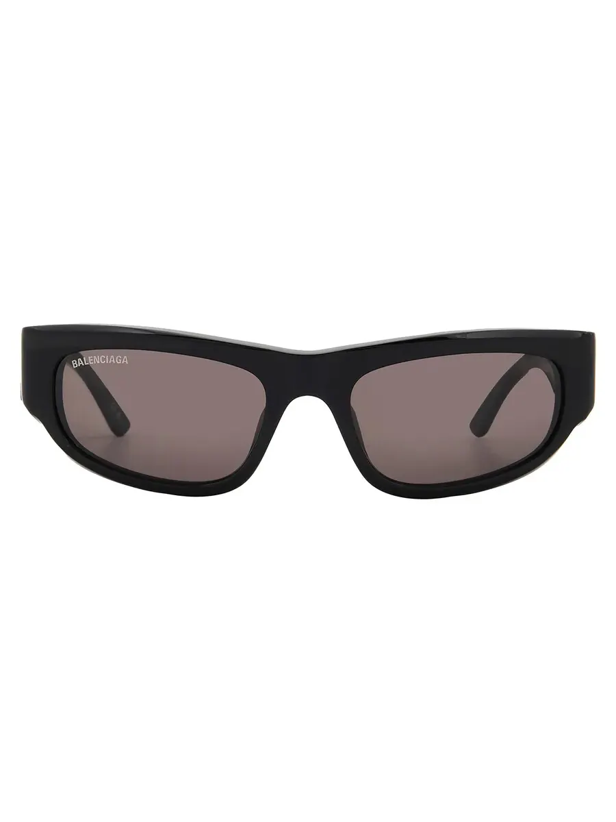 Солнцезащитные очки Balenciaga серого цвета, прямоугольные, унисекс, BB0388S 001 56 — изображение 1 из 5, черный