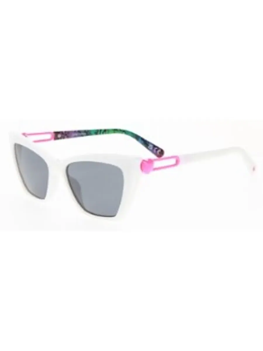 Женские солнцезащитные очки Betsey Johnson Smoke Cat Eye 10269710.LTS WHTSMK — белый