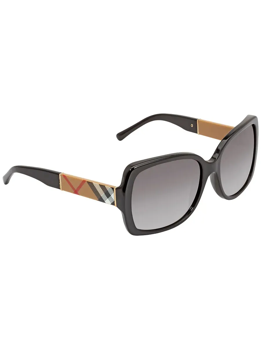 Очки солнцезащитные женские Burberry серые градиентные квадратные BE4160 34338G 58 — изображение 2 из 4, черный