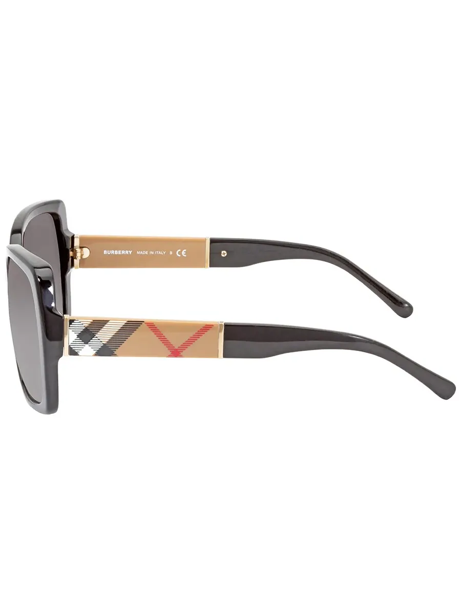 Очки солнцезащитные женские Burberry серые градиентные квадратные BE4160 34338G 58 — изображение 3 из 4, черный