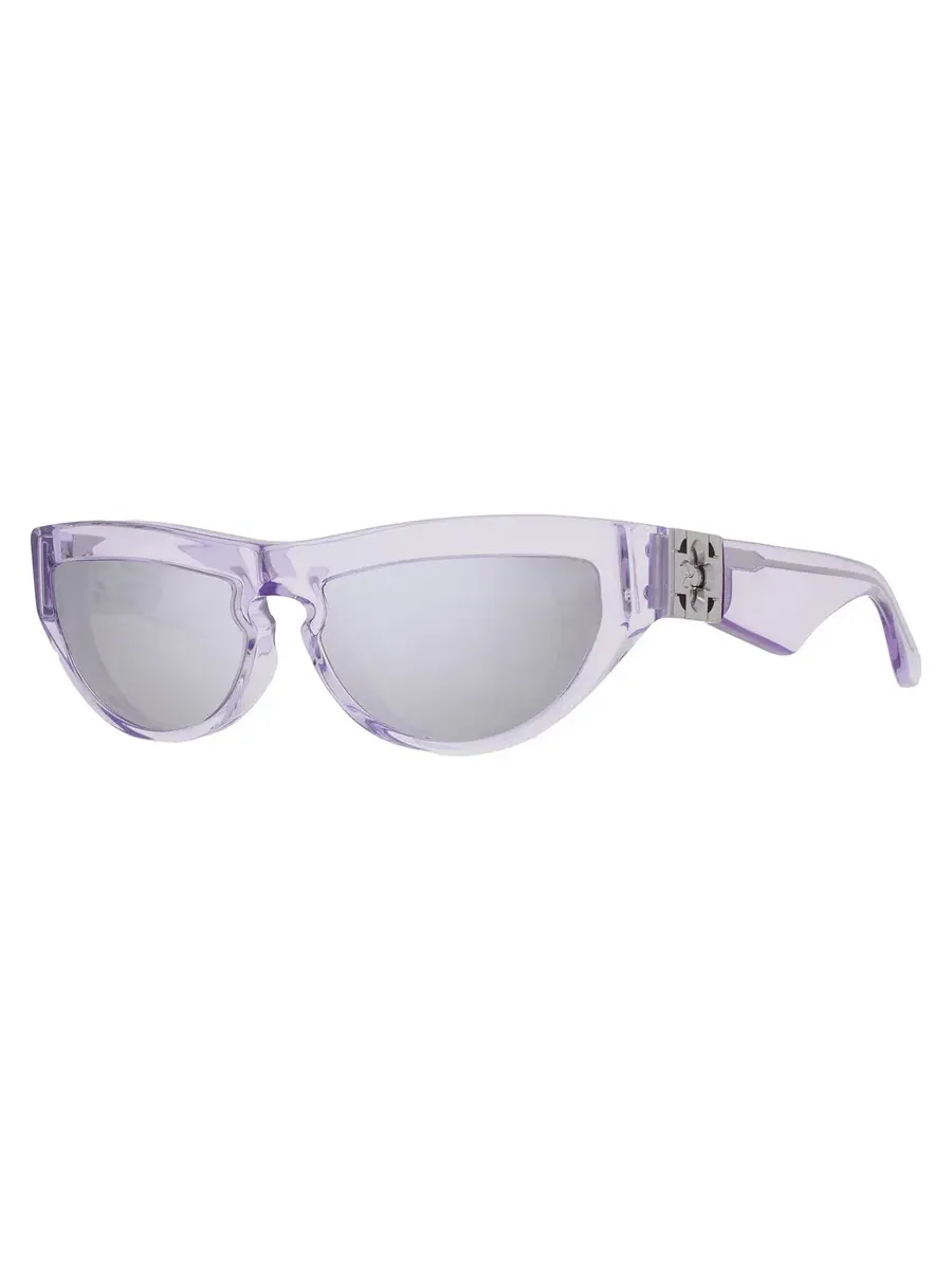 Серые зеркальные женские солнцезащитные очки Burberry Cat Eye BE4422U 40956G 58 — изображение 2 из 5, фиолетовый