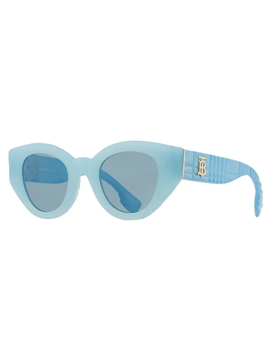 Женские солнцезащитные очки Burberry Meadow Blue Cat Eye BE4390F 408680 47, лазурный — изображение 3 из 6