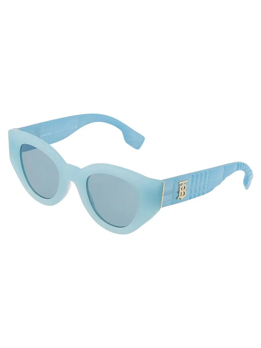 Женские солнцезащитные очки Burberry Meadow Blue Cat Eye BE4390F 408680 47, лазурный — изображение 4 из 6
